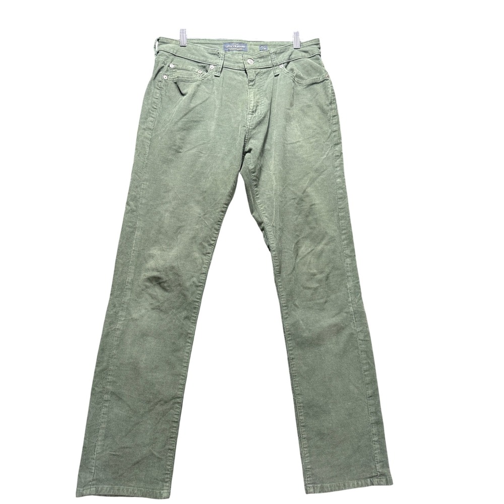 Lucky Brand Corduroy Pants Mens 31x32 Green Straight Leg